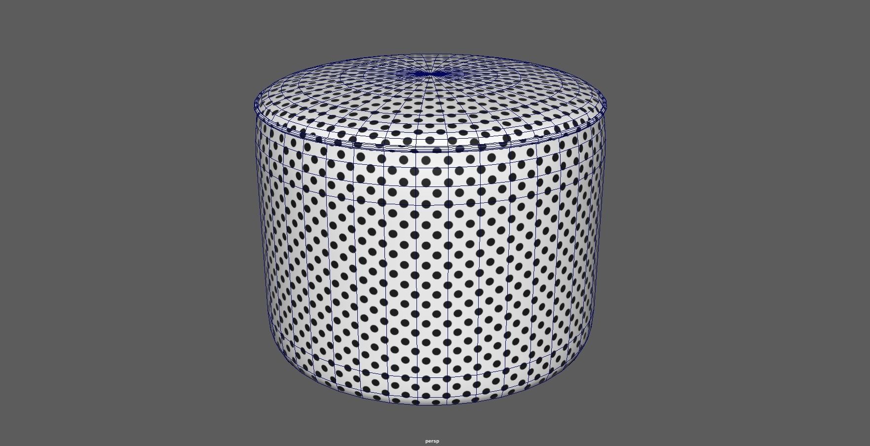 ottoman - round stool - footstool - pouf - pouffe Low-poly 3D model_8