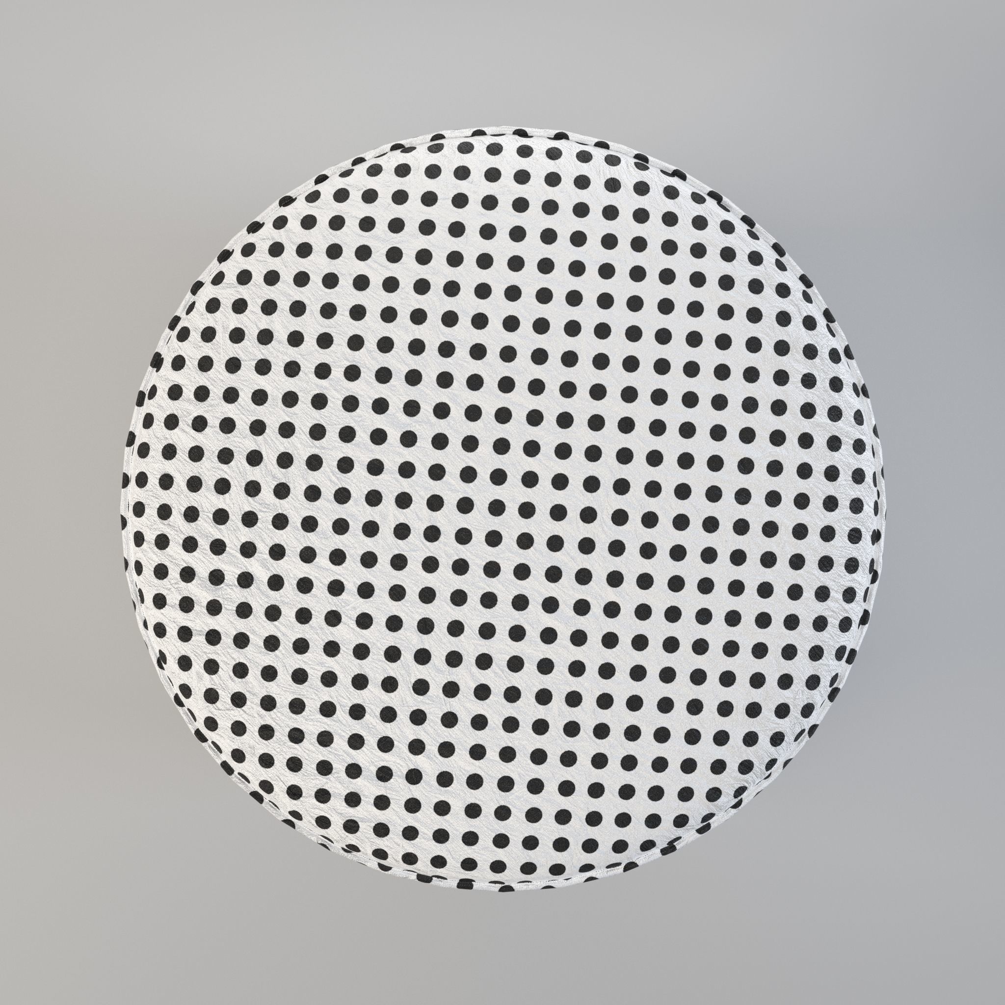 ottoman - round stool - footstool - pouf - pouffe Low-poly 3D model_3