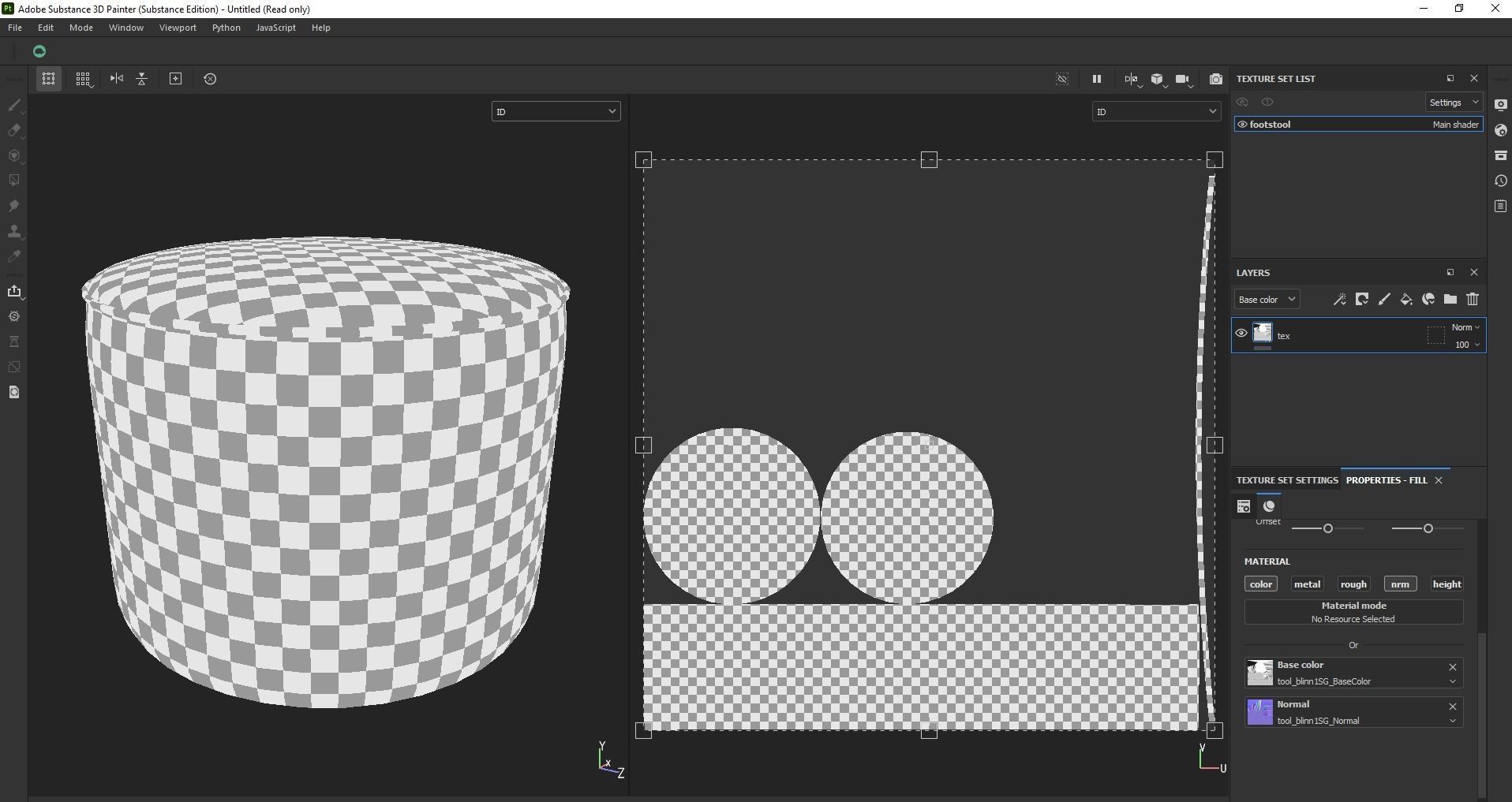 ottoman - round stool - footstool - pouf - pouffe Low-poly 3D model_5