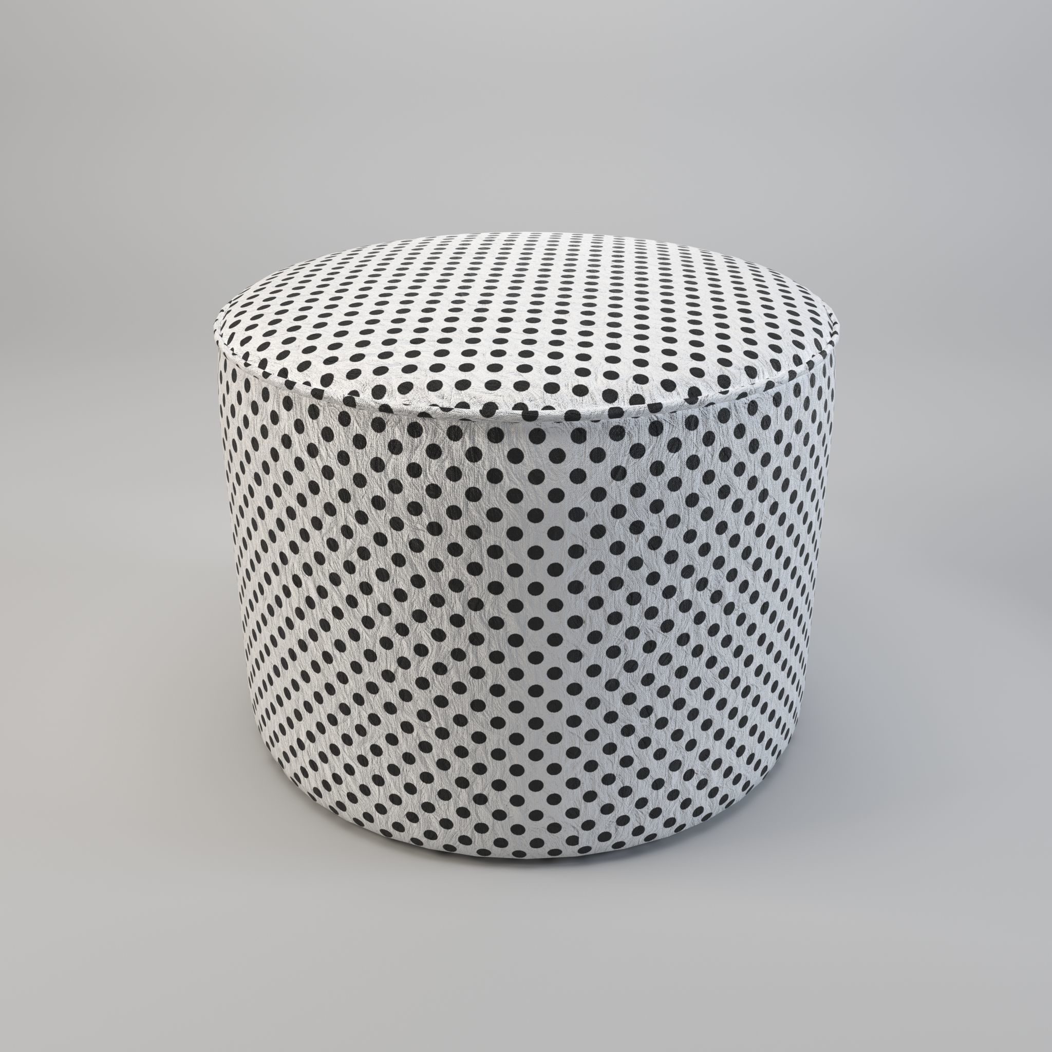 ottoman - round stool - footstool - pouf - pouffe Low-poly 3D model_2