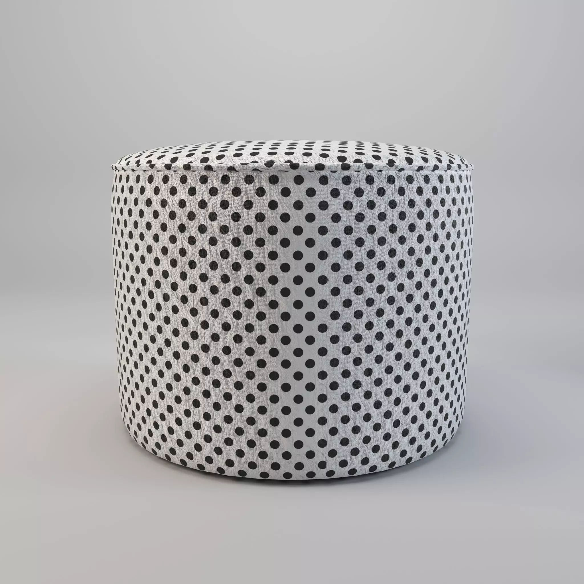 ottoman - round stool - footstool - pouf - pouffe Low-poly 3D model_0