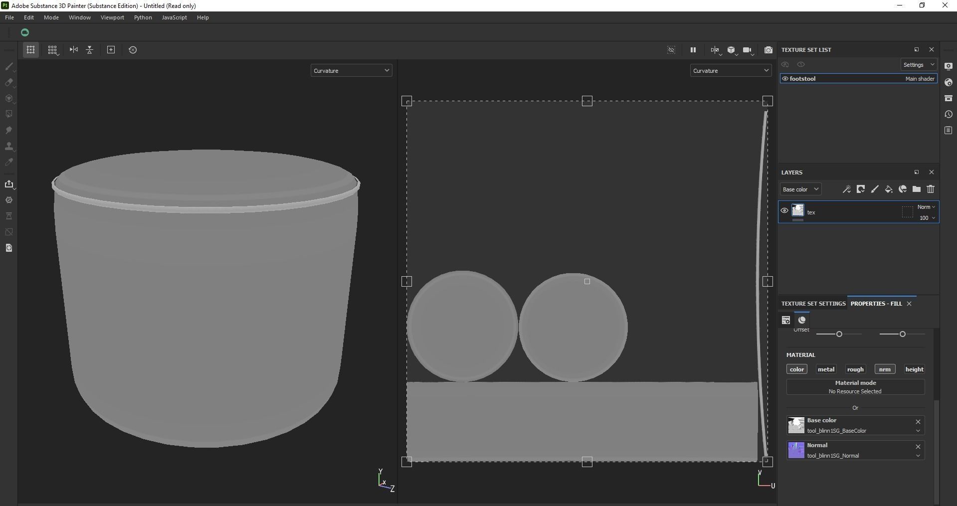 ottoman - round stool - footstool - pouf - pouffe Low-poly 3D model_16