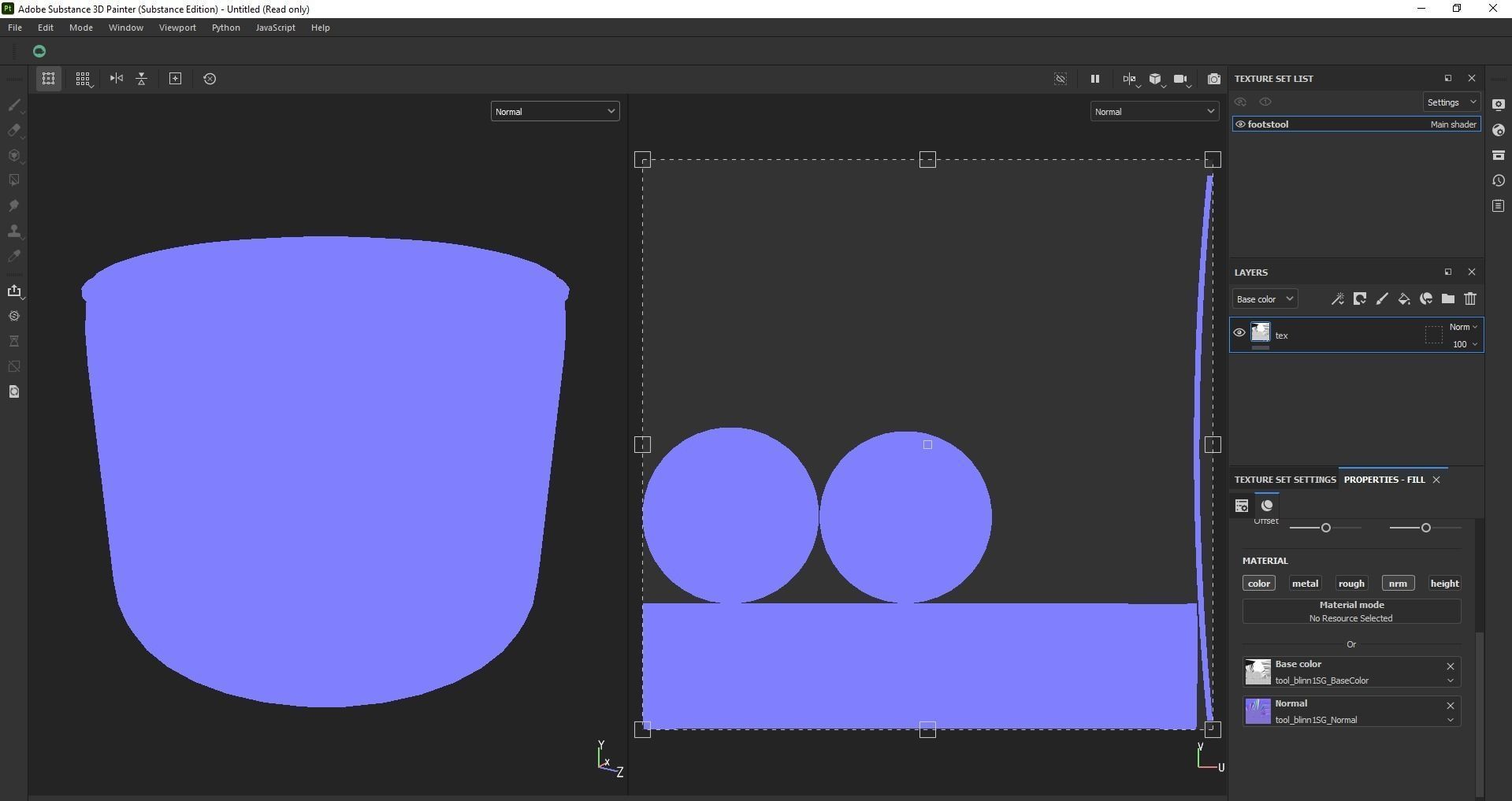 ottoman - round stool - footstool - pouf - pouffe Low-poly 3D model_18