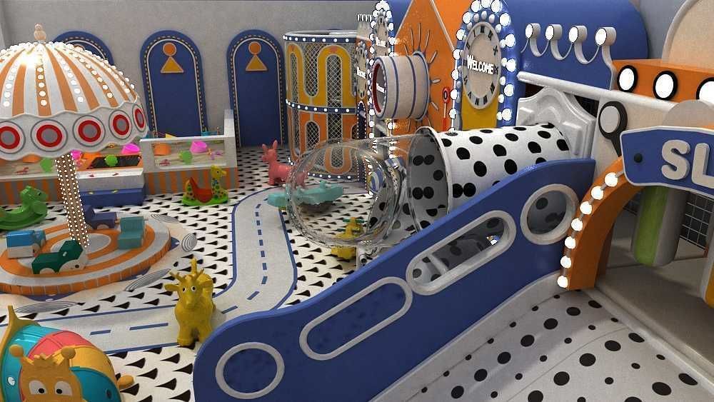 Indoor amusement park  children 3D model_1