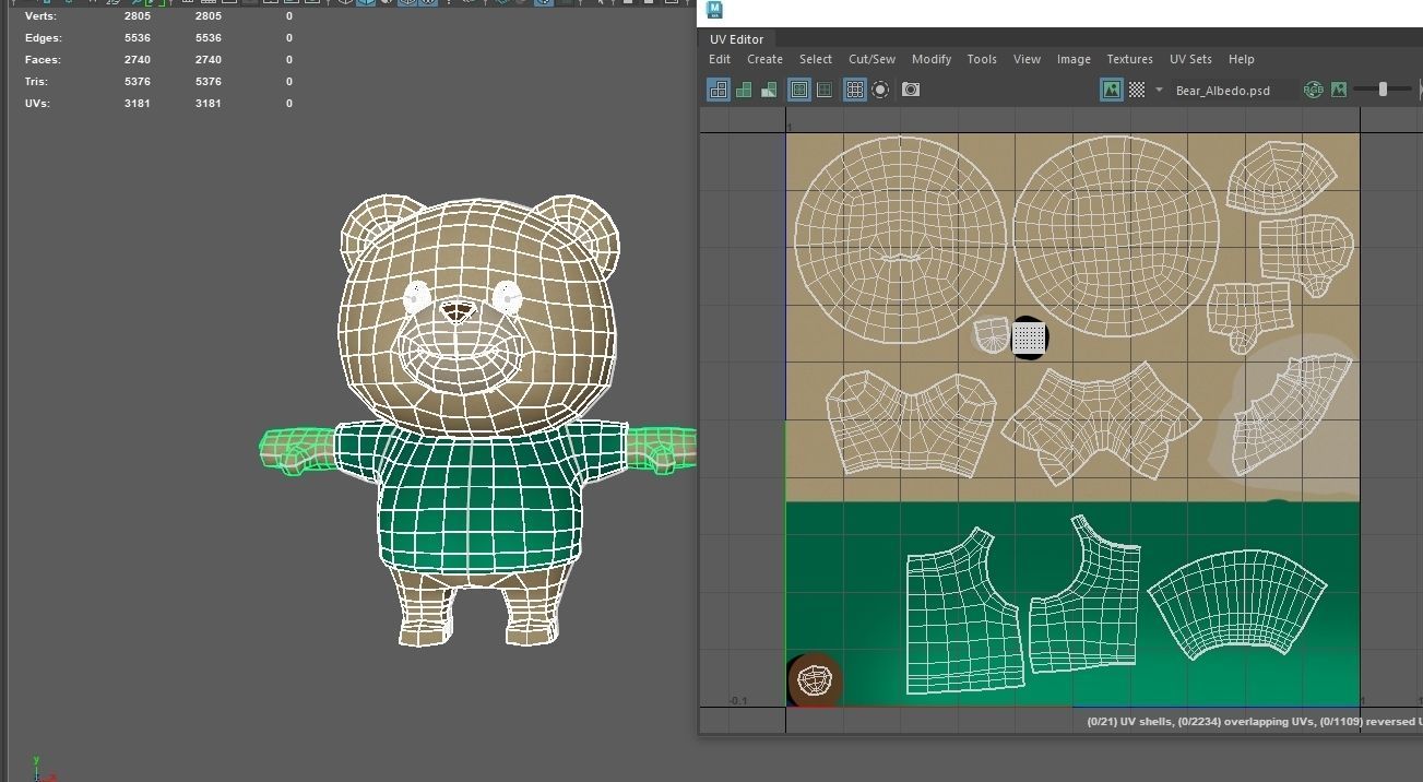 Bear 02 - SD Character Ready Animation-Game VR Low-poly 3D model_1