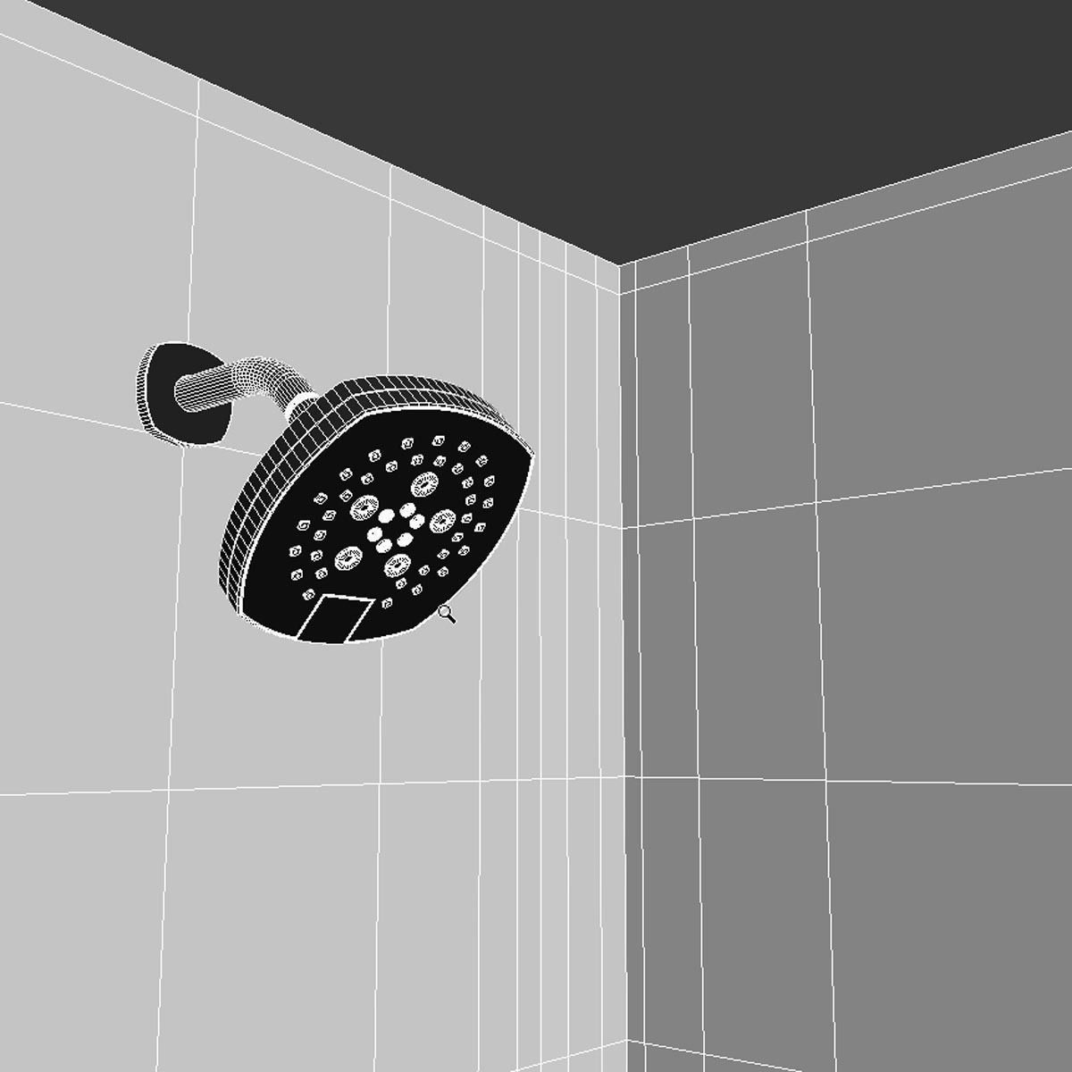 Maax BG6034C AcrylX Alcove Center Drain One-Piece Tub Shower 3D model_8