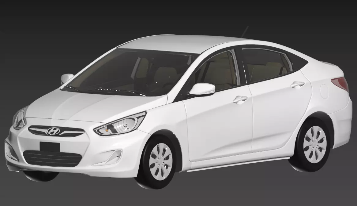 hyundai Accent 2015 Mid-Poly 3D model 3D model