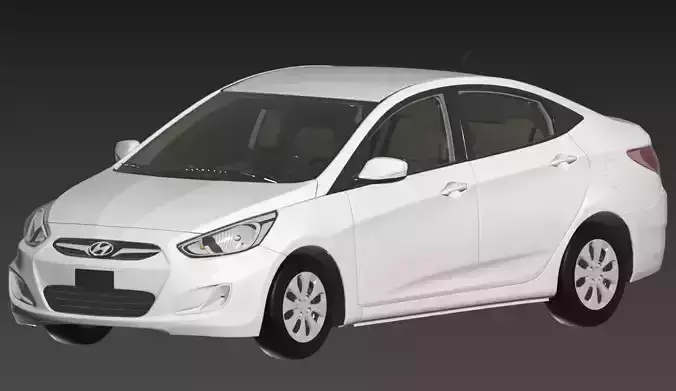 hyundai Accent 2015 Mid-Poly 3D model