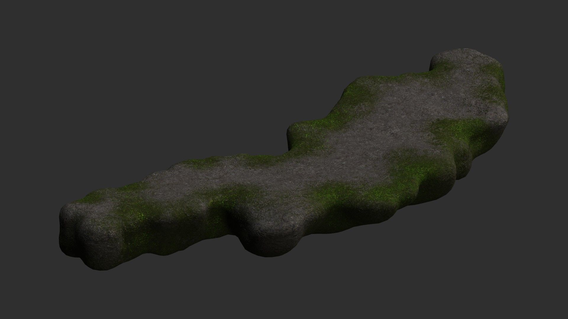 Rock Walkway 4 - Moss 1 Low-poly 3D model_10