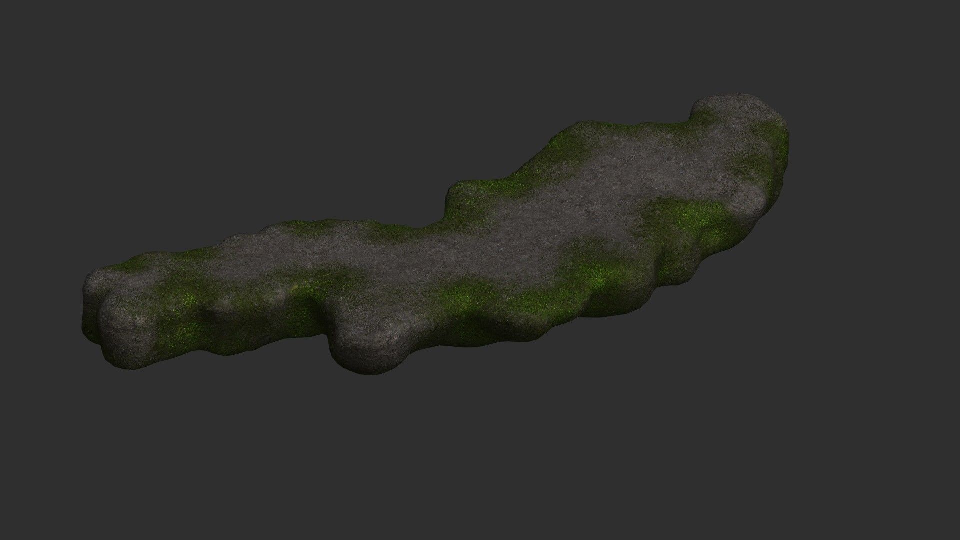 Rock Walkway 4 - Moss 1 Low-poly 3D model_2