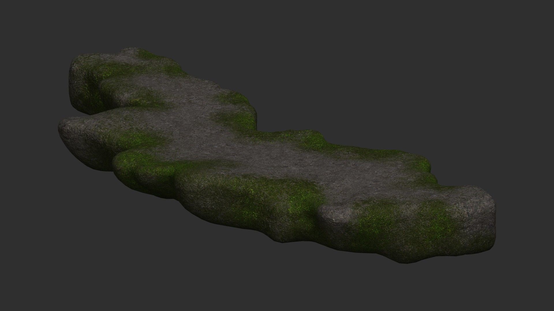 Rock Walkway 4 - Moss 1 Low-poly 3D model_9