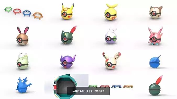 Orbs Set 11 3D Model Collection