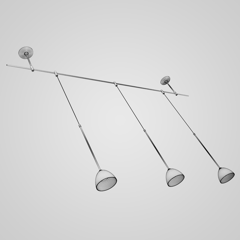 Triple Ceiling Lamp 22 3D model_3