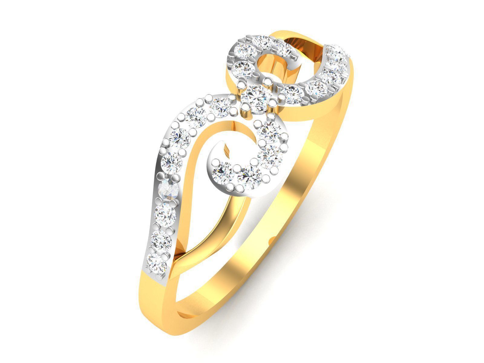 Diamond Ring For Women 3d Print Model 3D print model_2