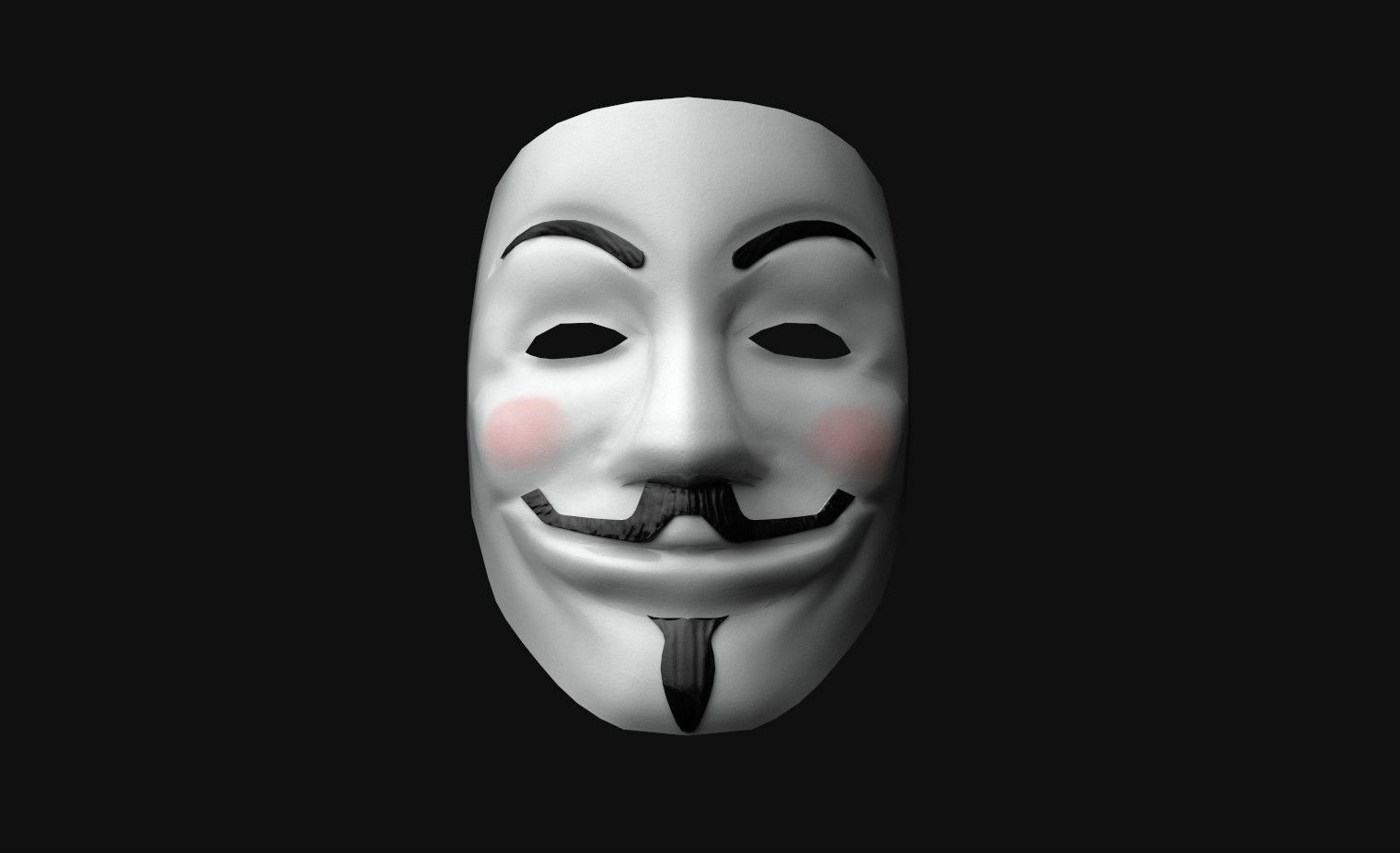 V for Vendetta - Guy Fawkes - Anonymous Mask Free low-poly 3D model_7