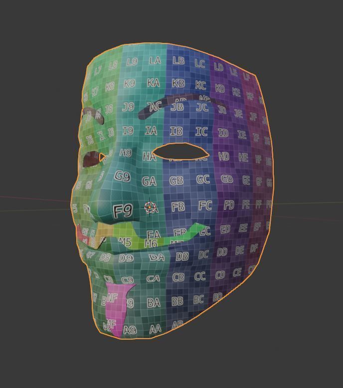 V for Vendetta - Guy Fawkes - Anonymous Mask Free low-poly 3D model_9