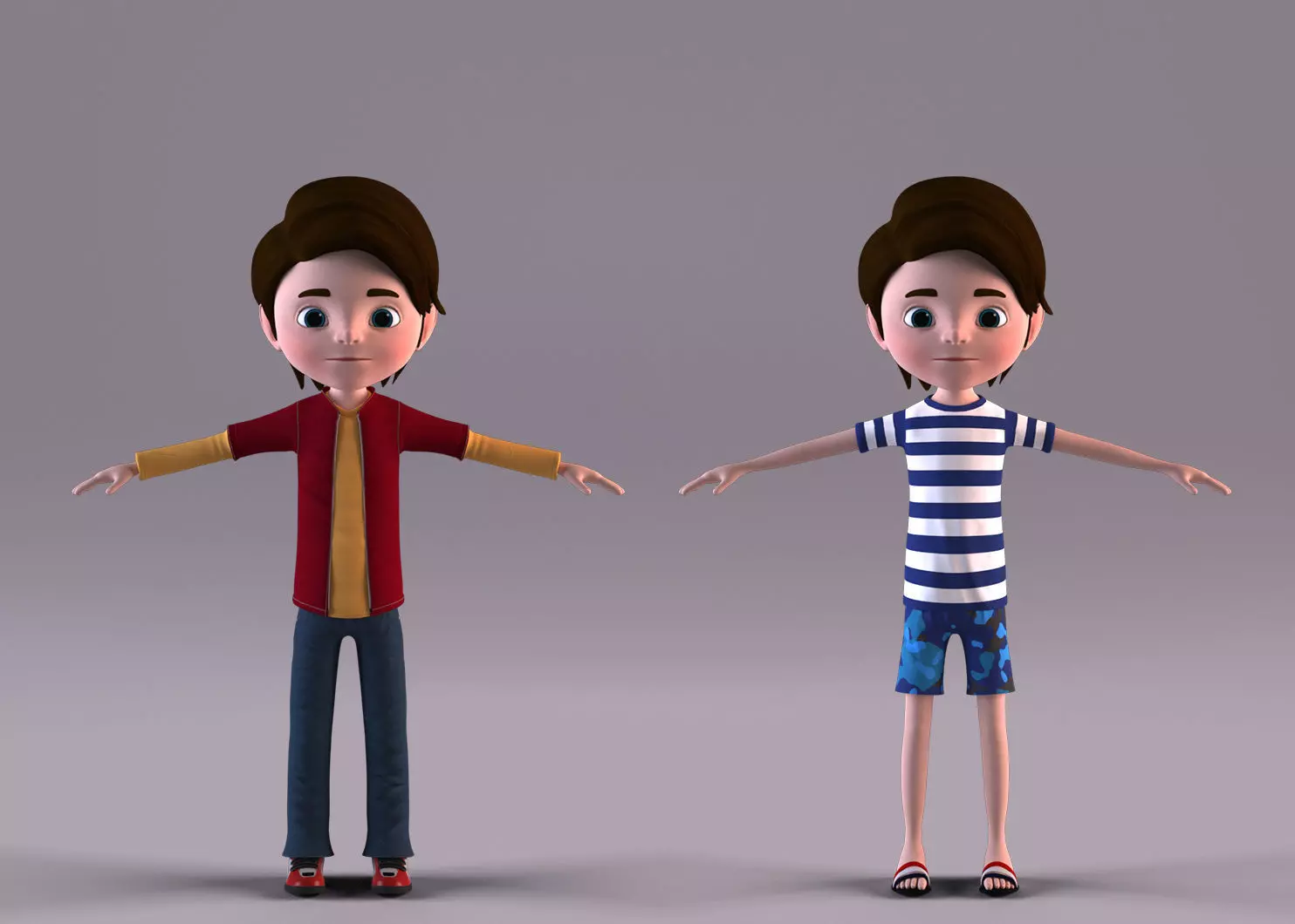 Cartoon Boy - Non Rigged Low-poly 3D model_0