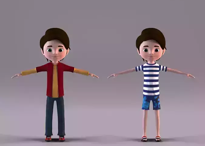 Cartoon Boy - Non Rigged Low-poly 3D model