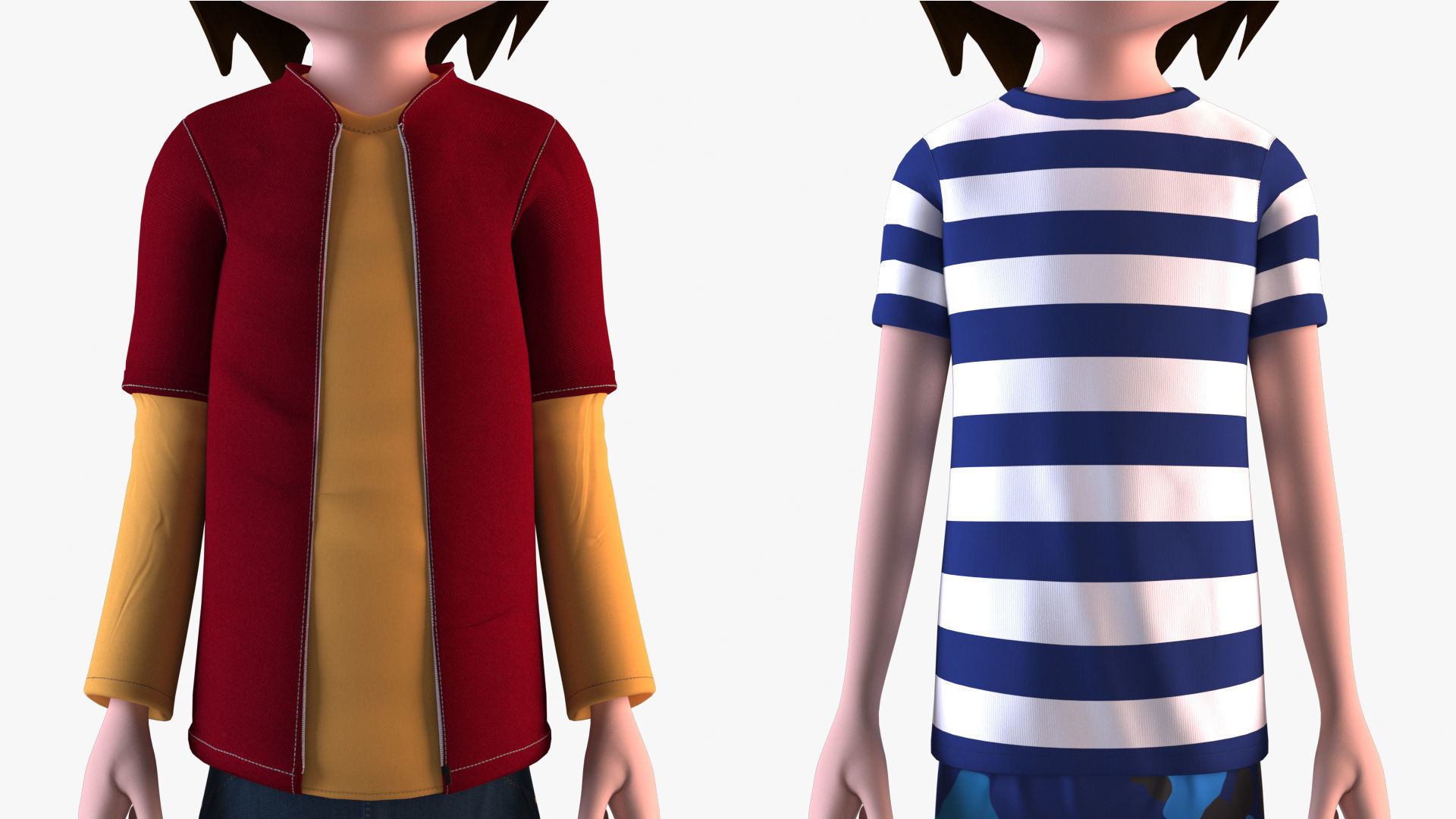 Cartoon Boy - Non Rigged Low-poly 3D model_4