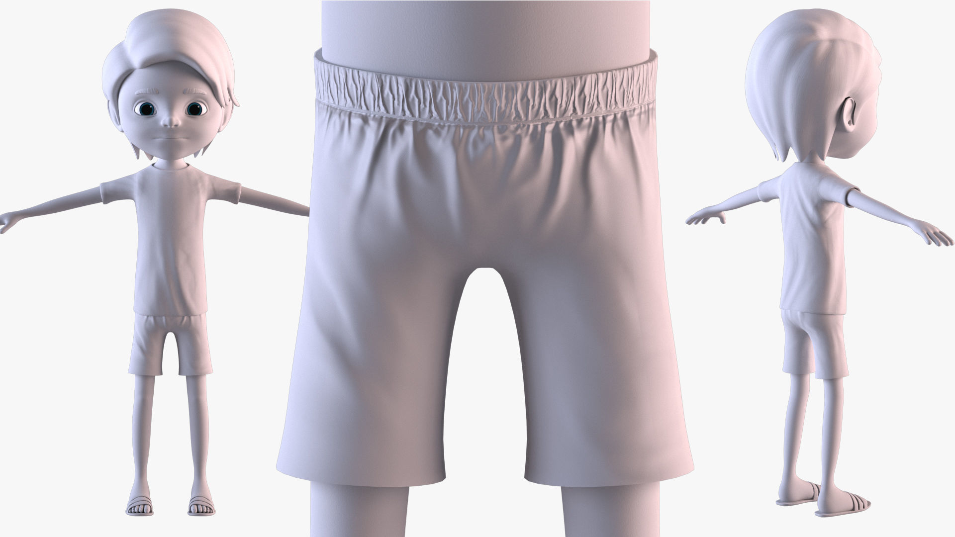 Cartoon Boy - Non Rigged Low-poly 3D model_9