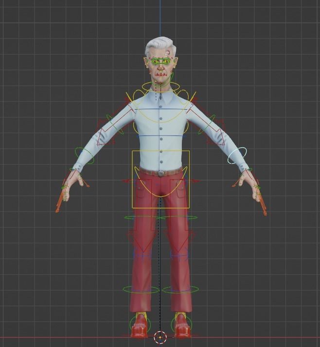 Cyberpunk character in 80s style - LowPoly - GameReady - Riged Low-poly 3D model_4