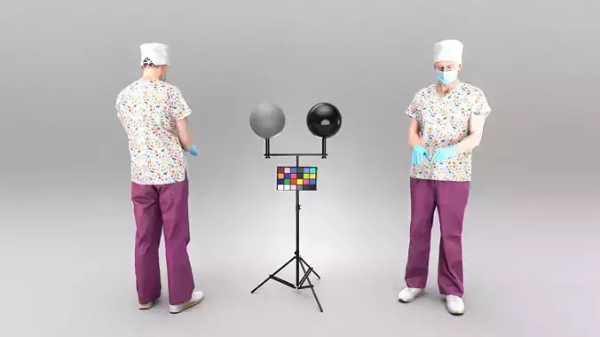 Male doctor performing surgical procedure 399 Low-poly 3D model
