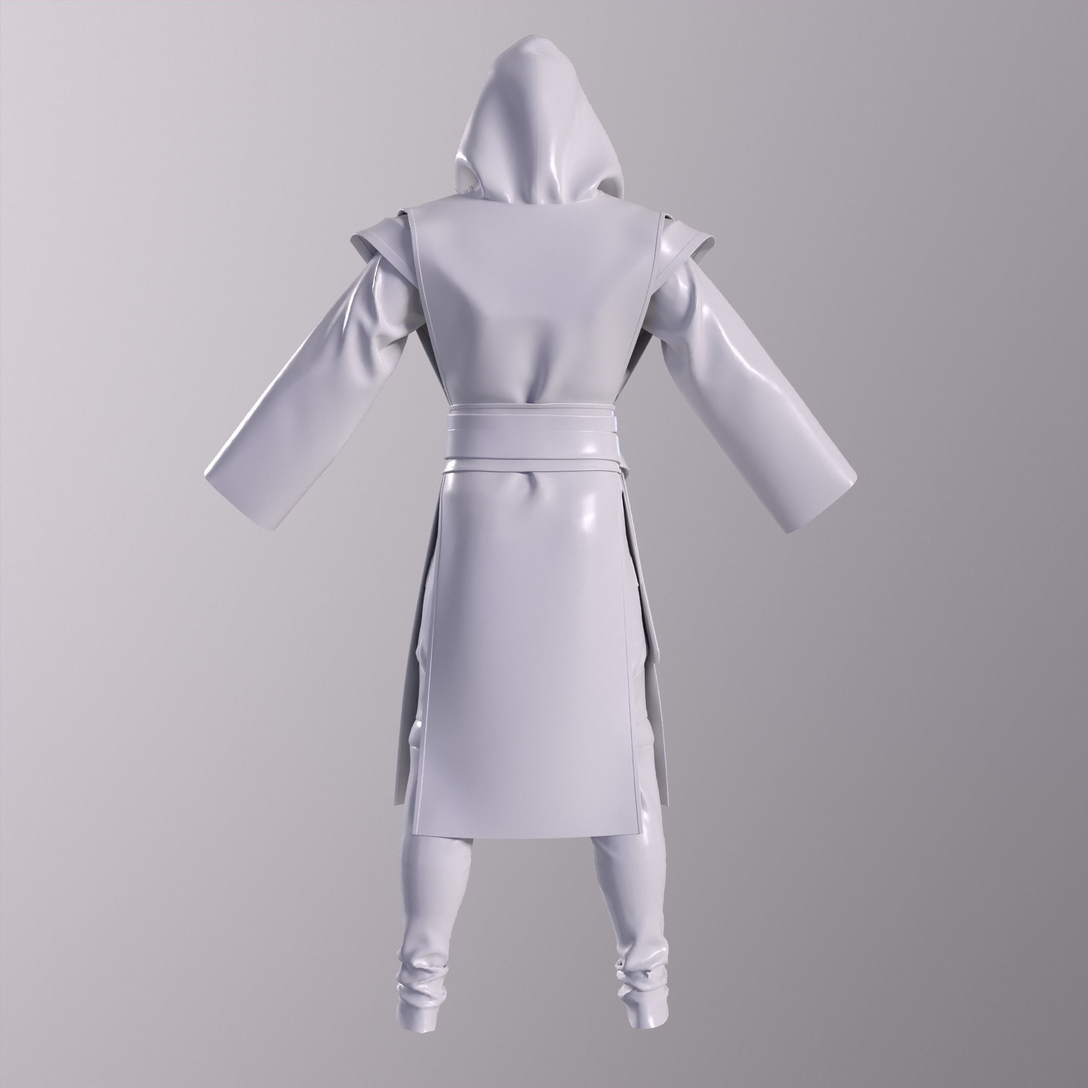 Jedi outfit character clothing 3D model_7