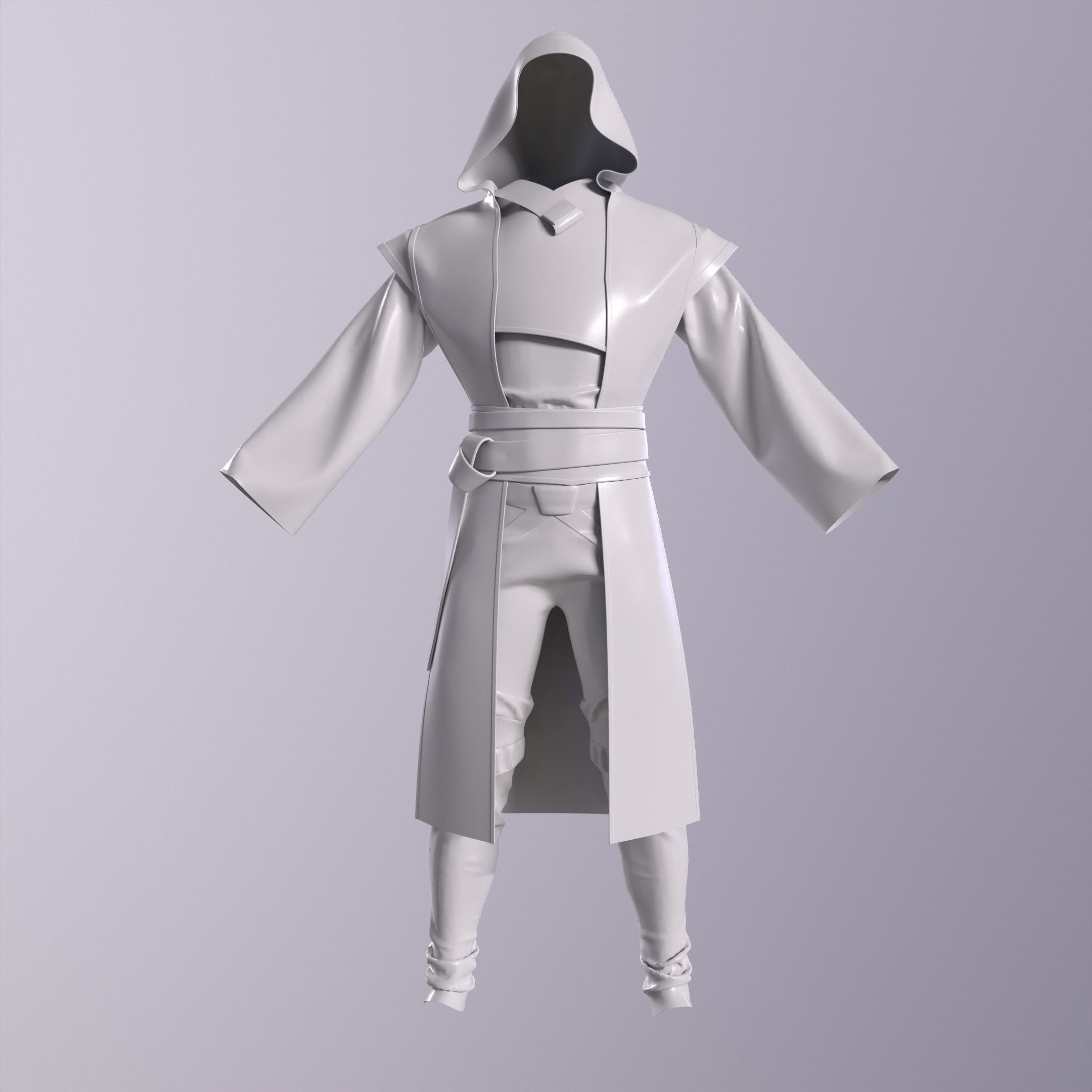 Jedi outfit character clothing 3D model_6