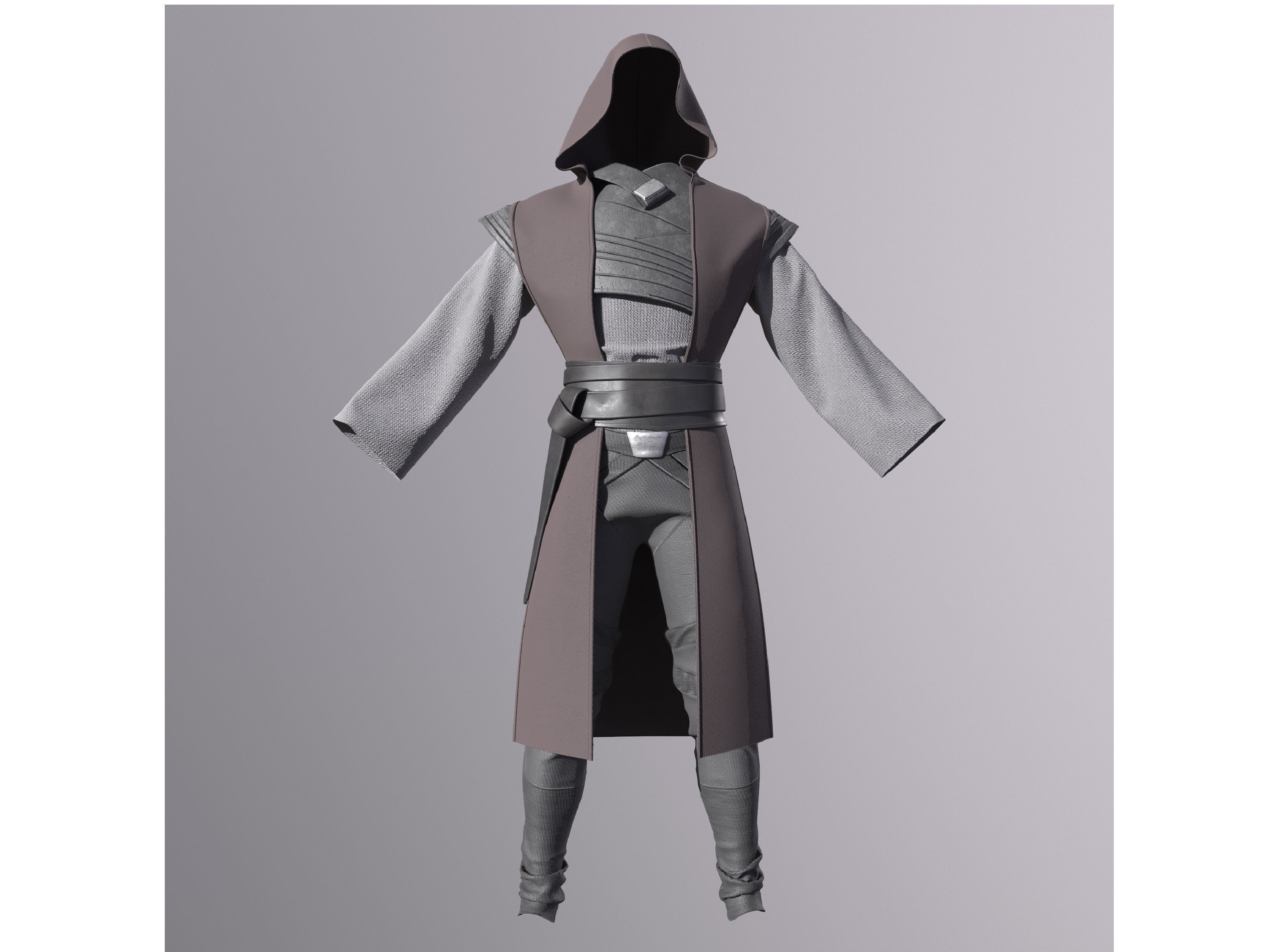 Jedi outfit character clothing 3D model_2