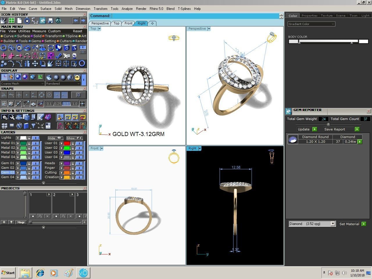 Diamond Ring For Women 3d Print Model 3D print model_3