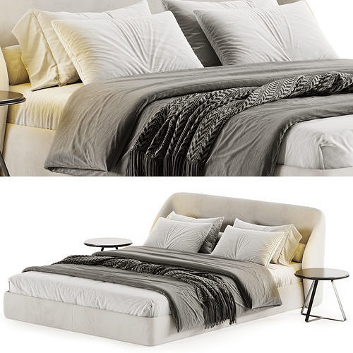 Bona Platform Bed Frame 3D model 5