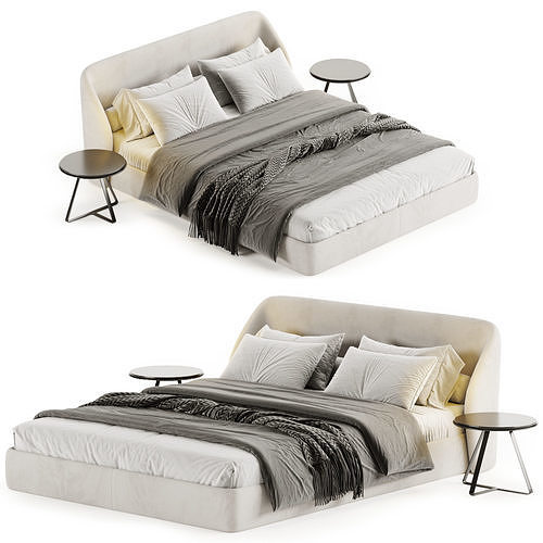 Bona Platform Bed Frame 3D model 2