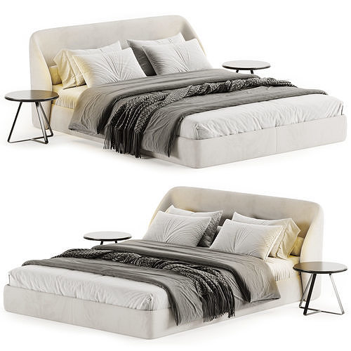 Bona Platform Bed Frame 3D model 6