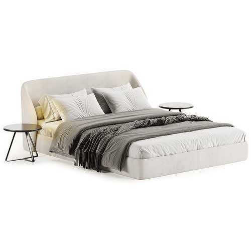 Bona Platform Bed Frame 3D model 7