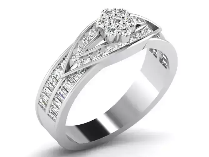Diamond Ring For Women 3d Print Model 3D print model
