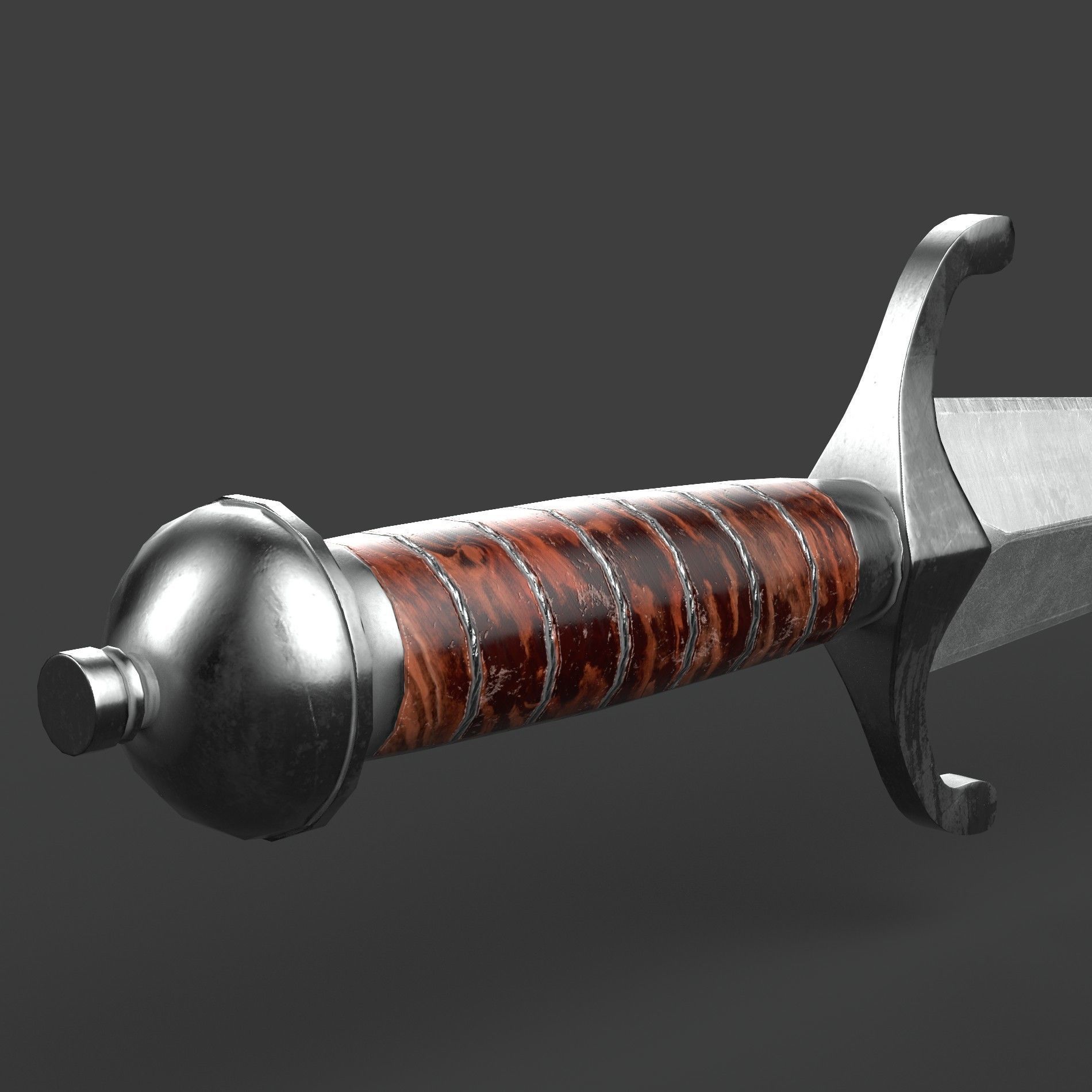 V for Vendetta Guy Fawkes Knife Low-poly 3D model_5