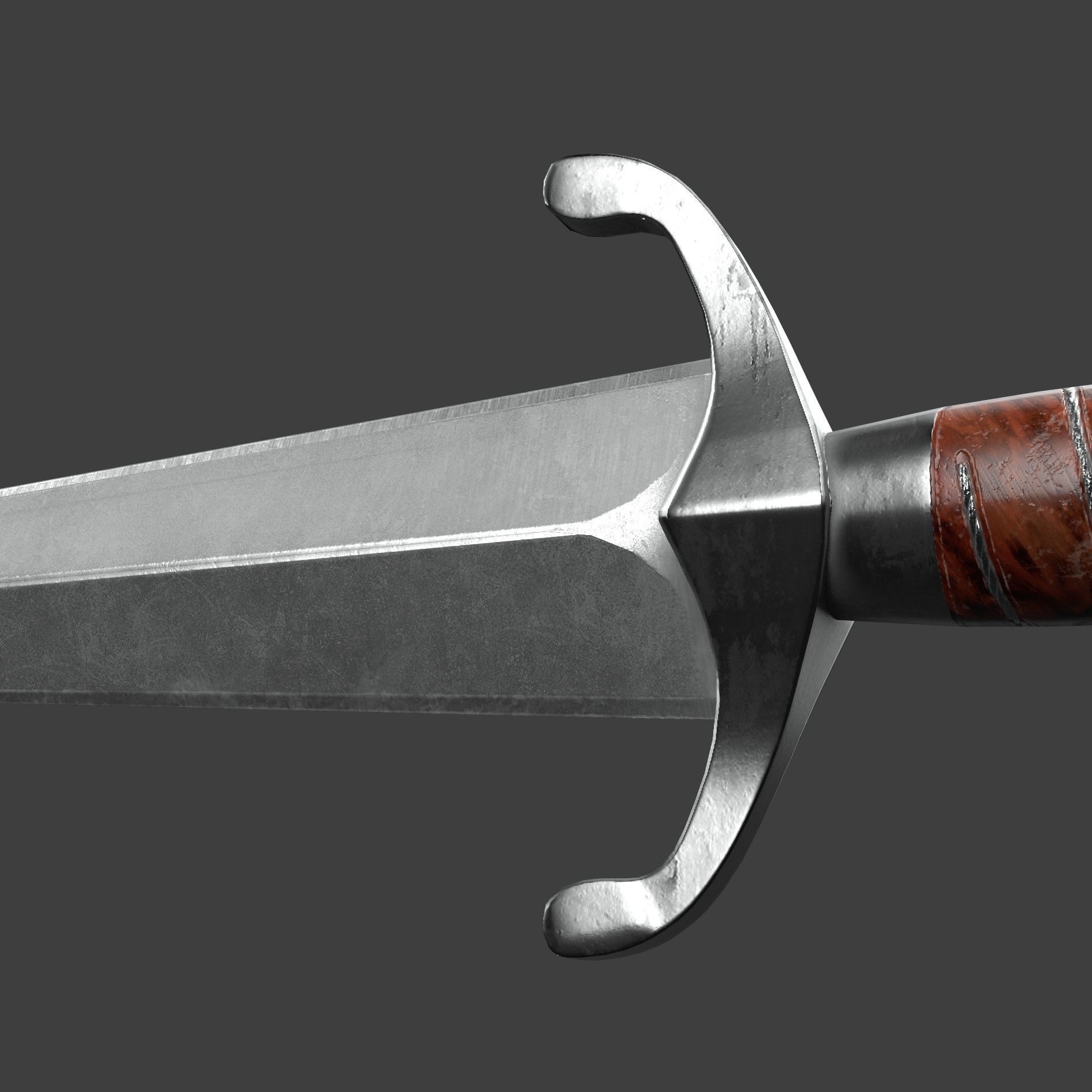 V for Vendetta Guy Fawkes Knife Low-poly 3D model_3