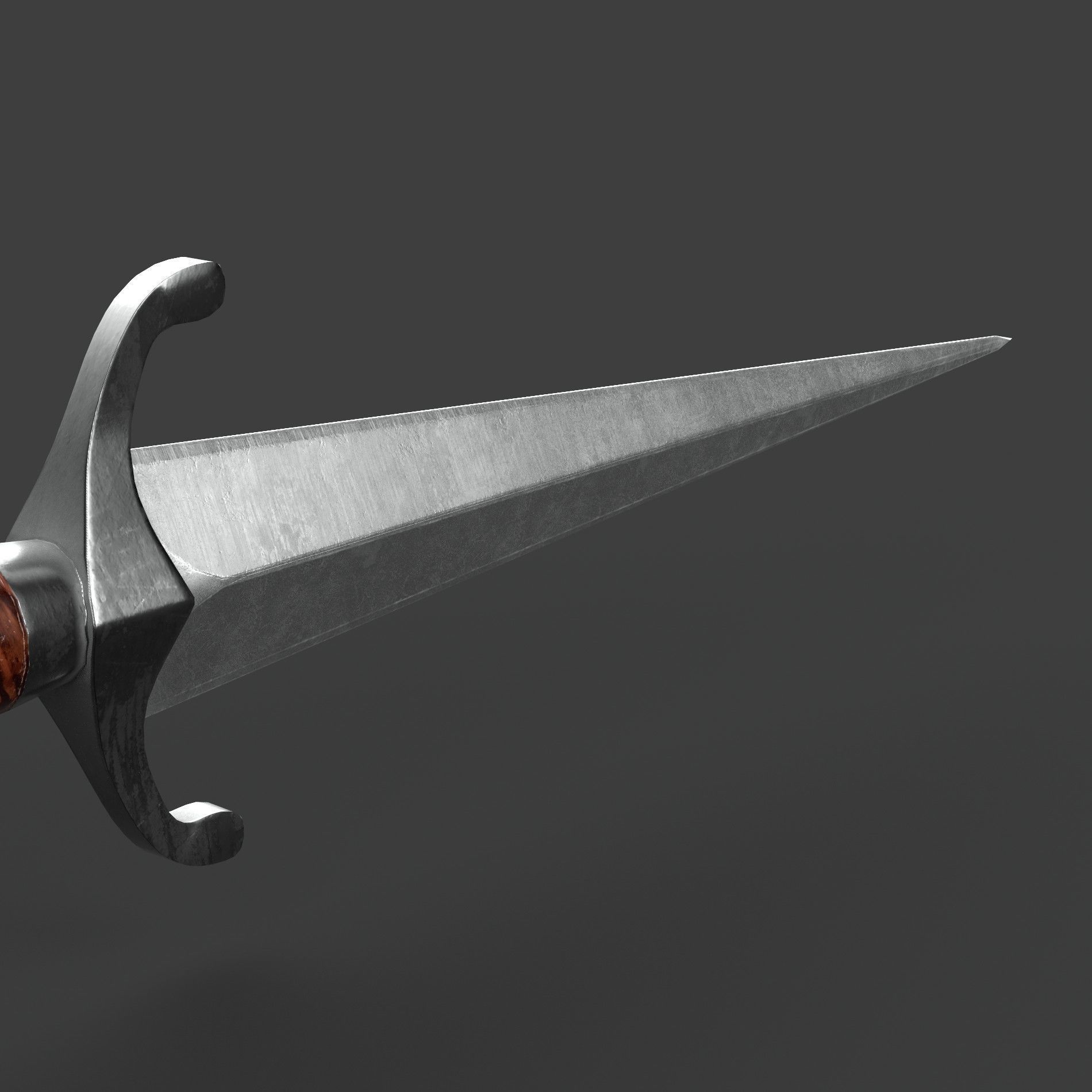 V for Vendetta Guy Fawkes Knife Low-poly 3D model_6