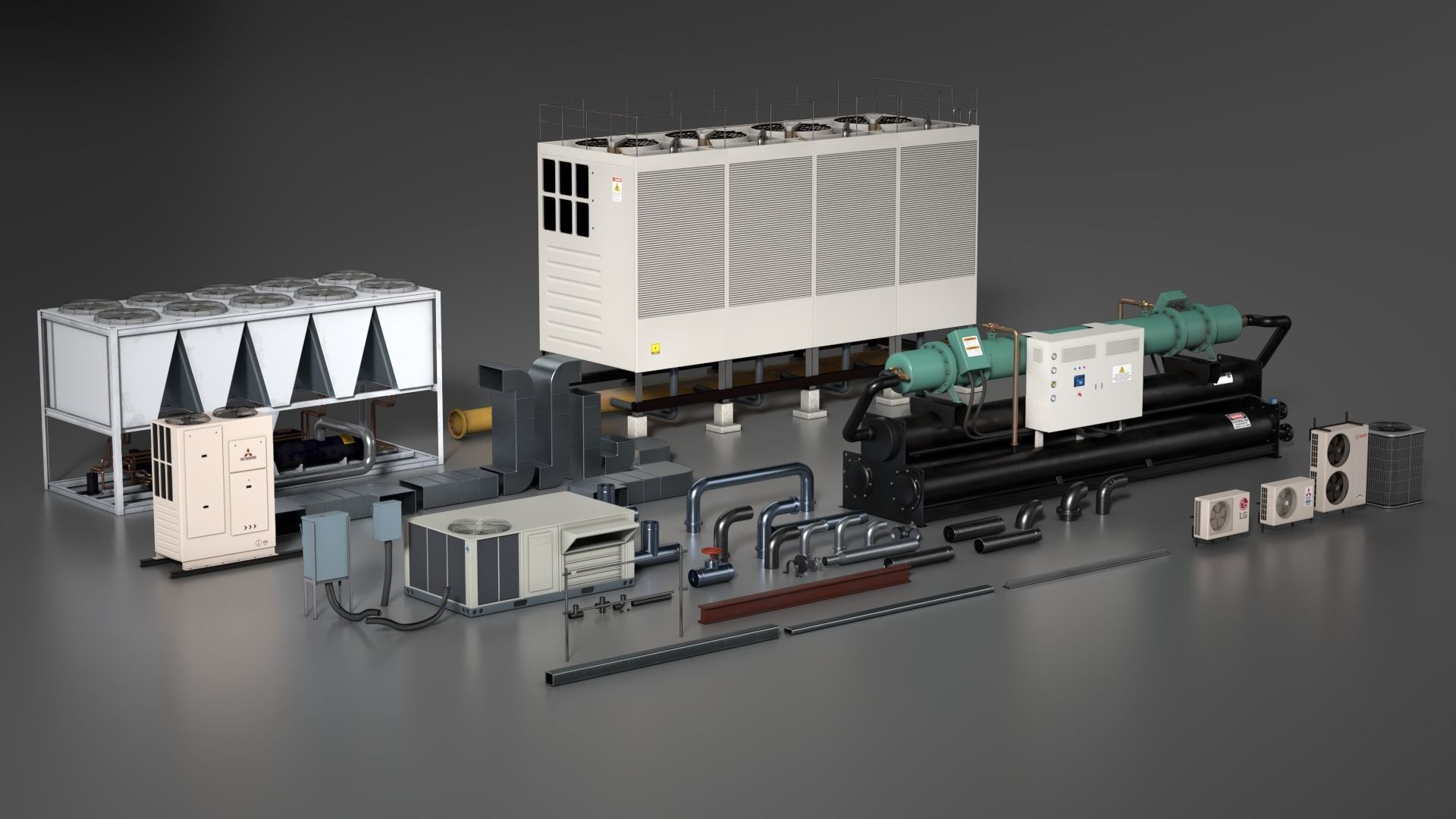 Air Conditioner Set 01 3D Model Collection_12