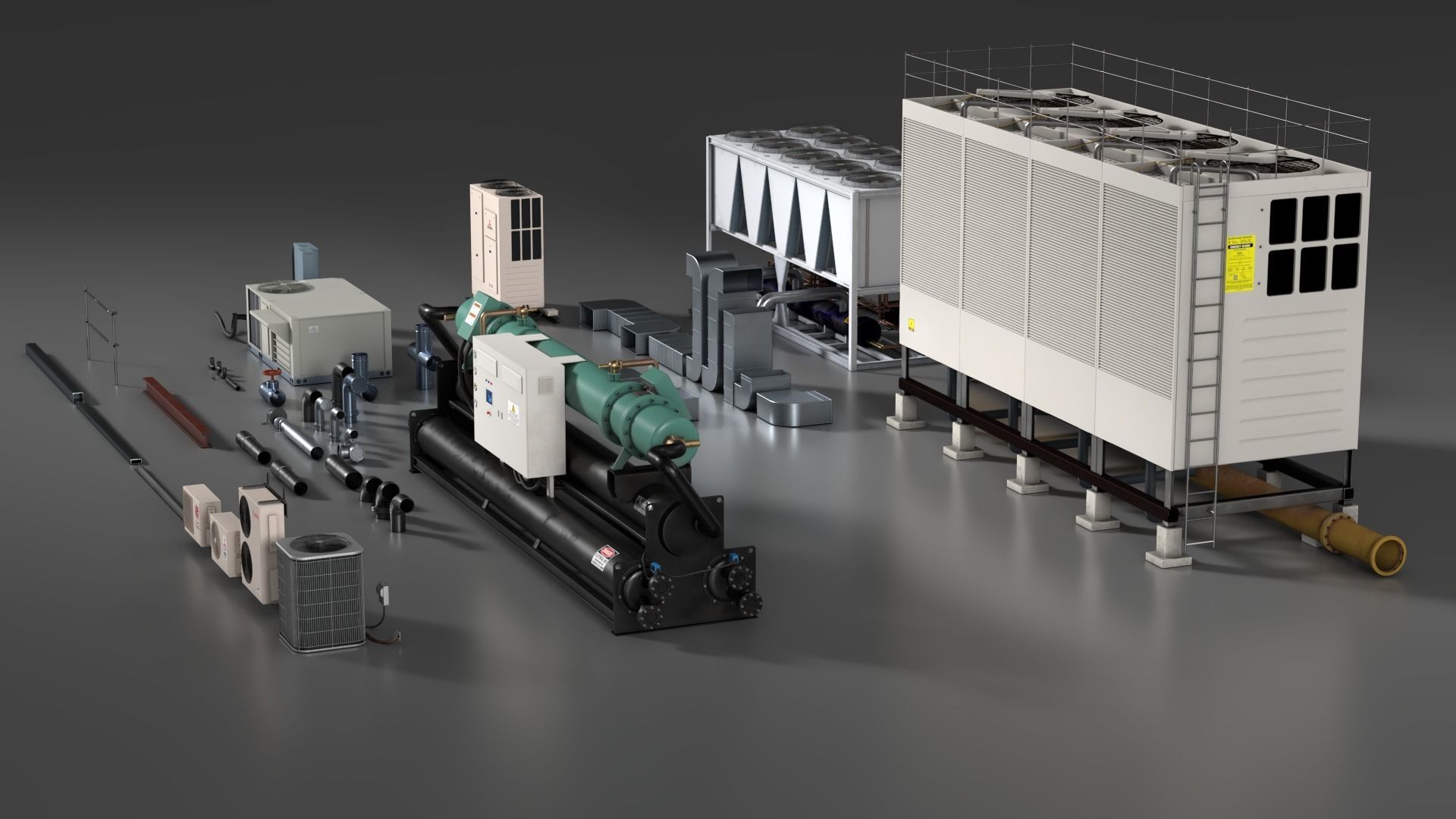 Air Conditioner Set 01 3D Model Collection_11