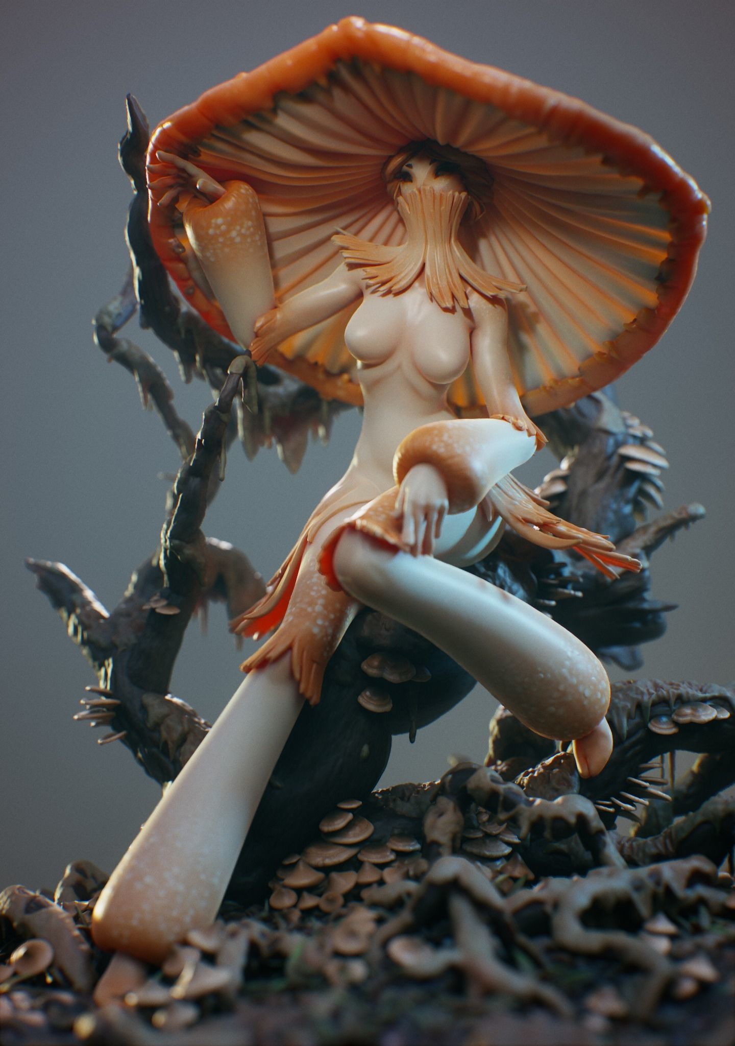 Mushroom Girl 3D print model_5