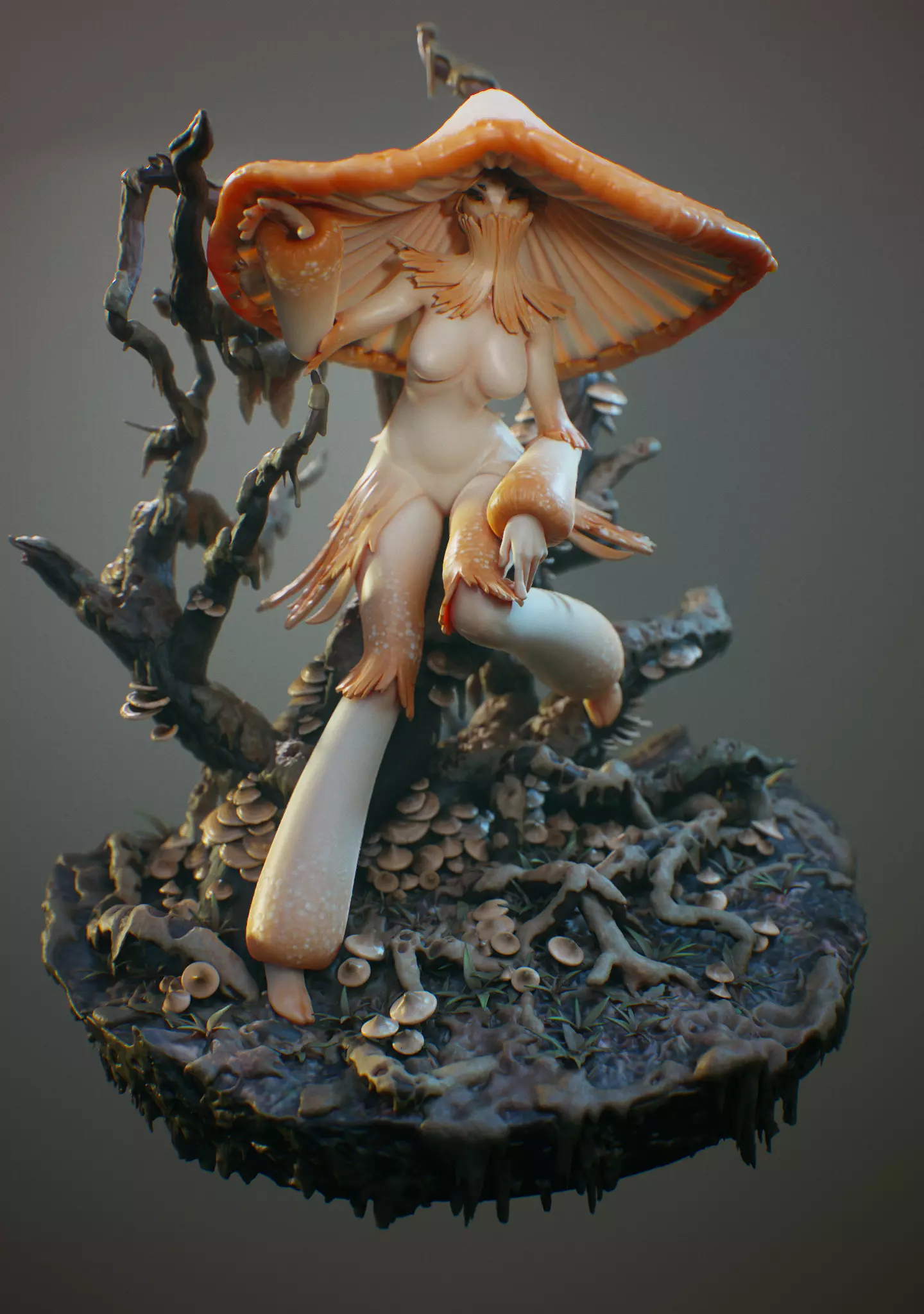 Mushroom Girl 3D print model_0