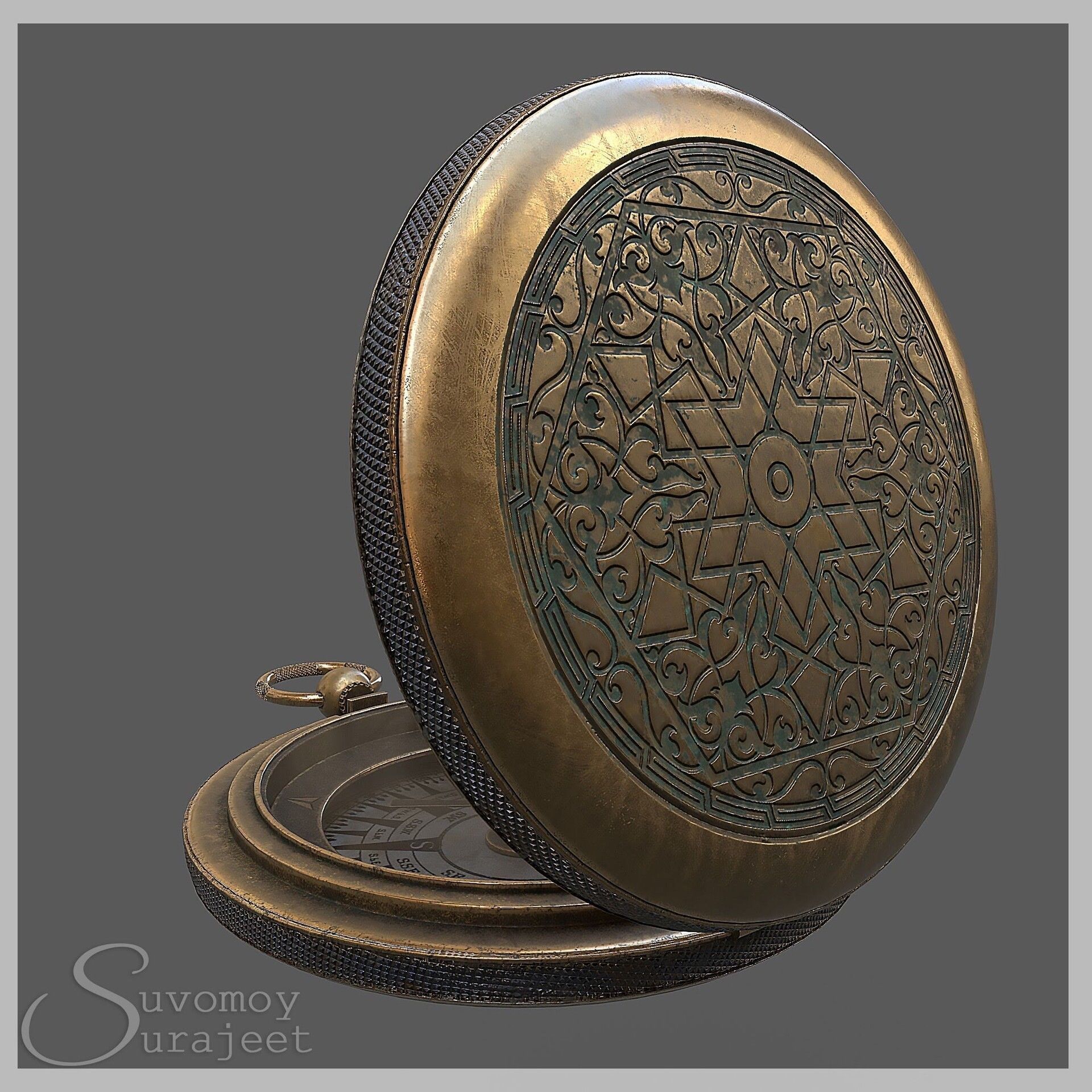 Compass Low-poly 3D model_2