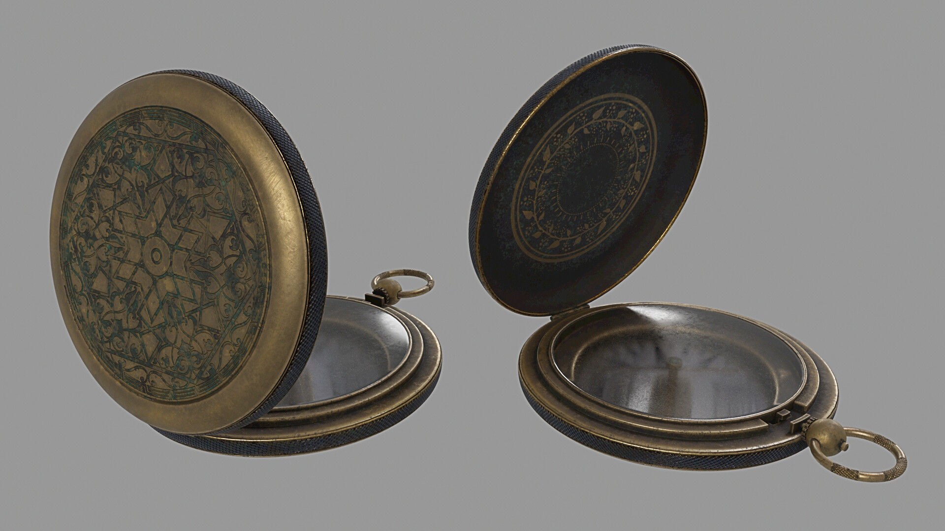 Compass Low-poly 3D model_1