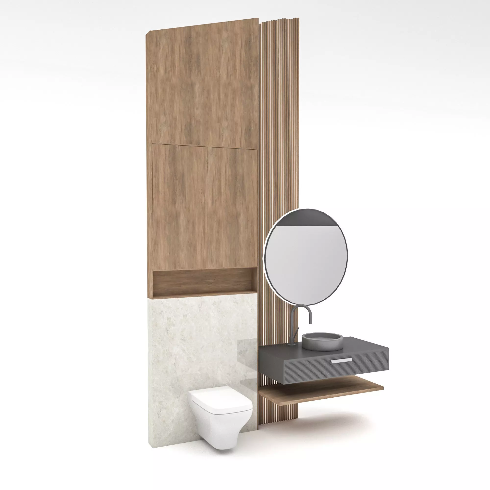 The modern toilet sink Low-poly 3D model