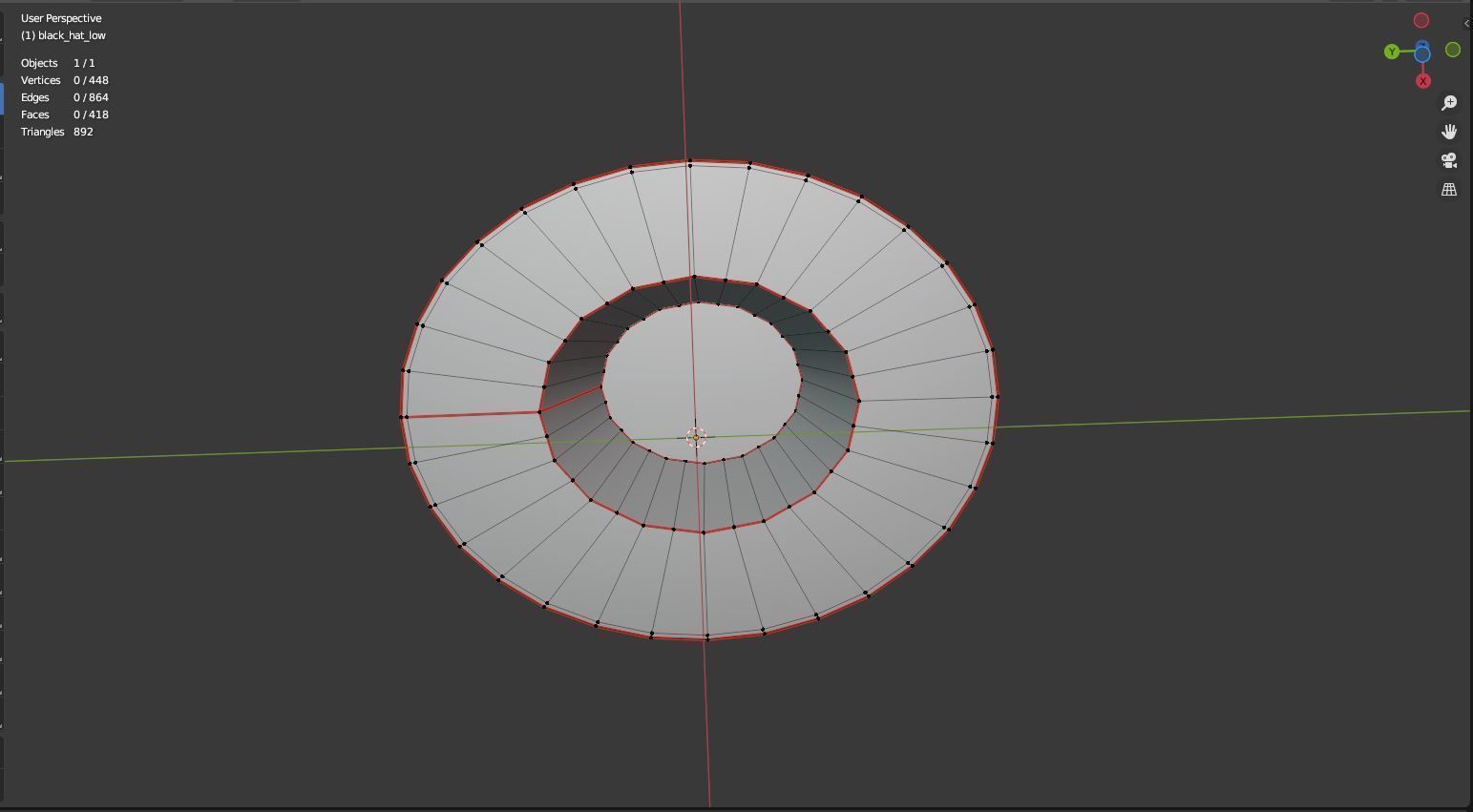 Black Top Hat -Vendetta Hat Low-poly 3D model_8