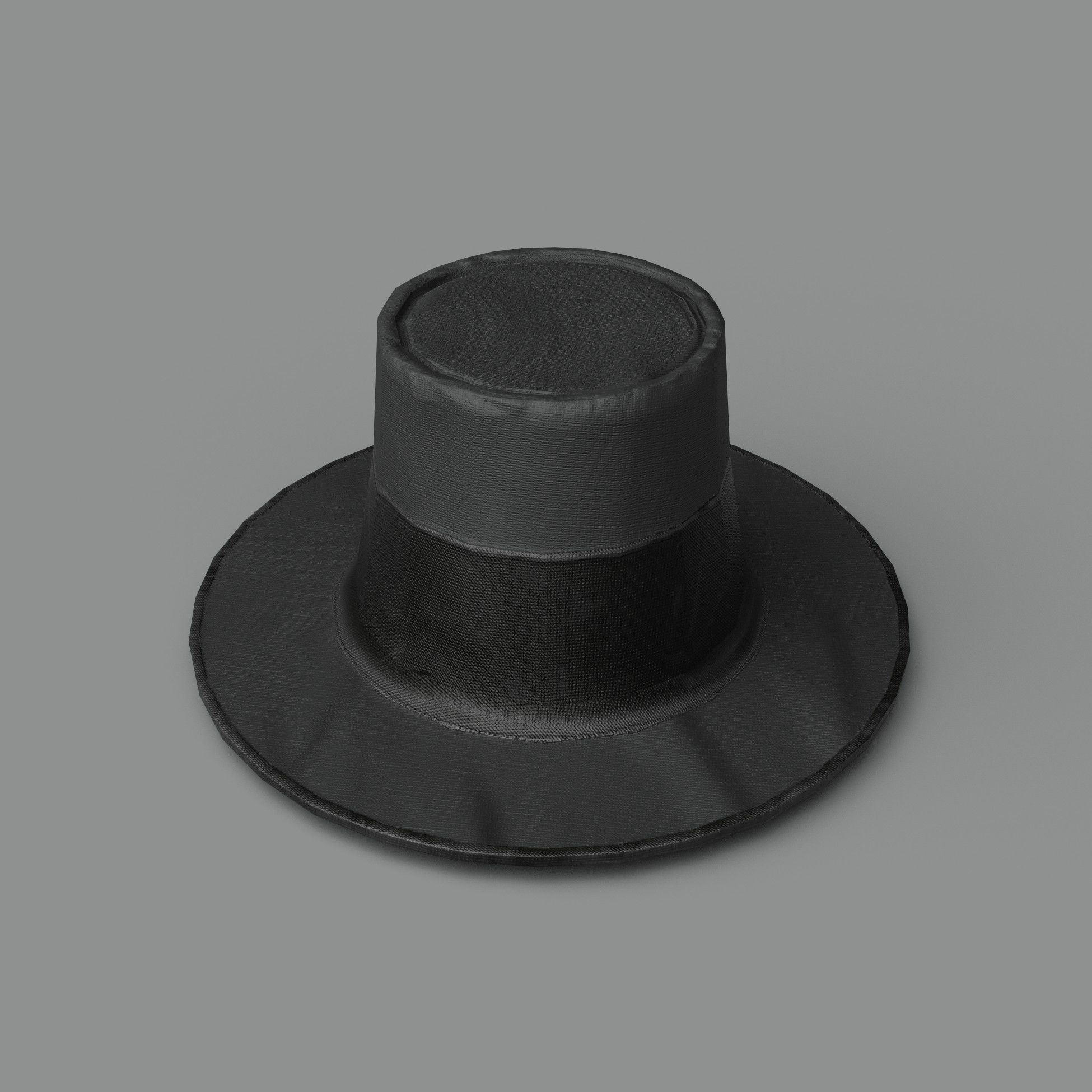 Black Top Hat -Vendetta Hat Low-poly 3D model_2