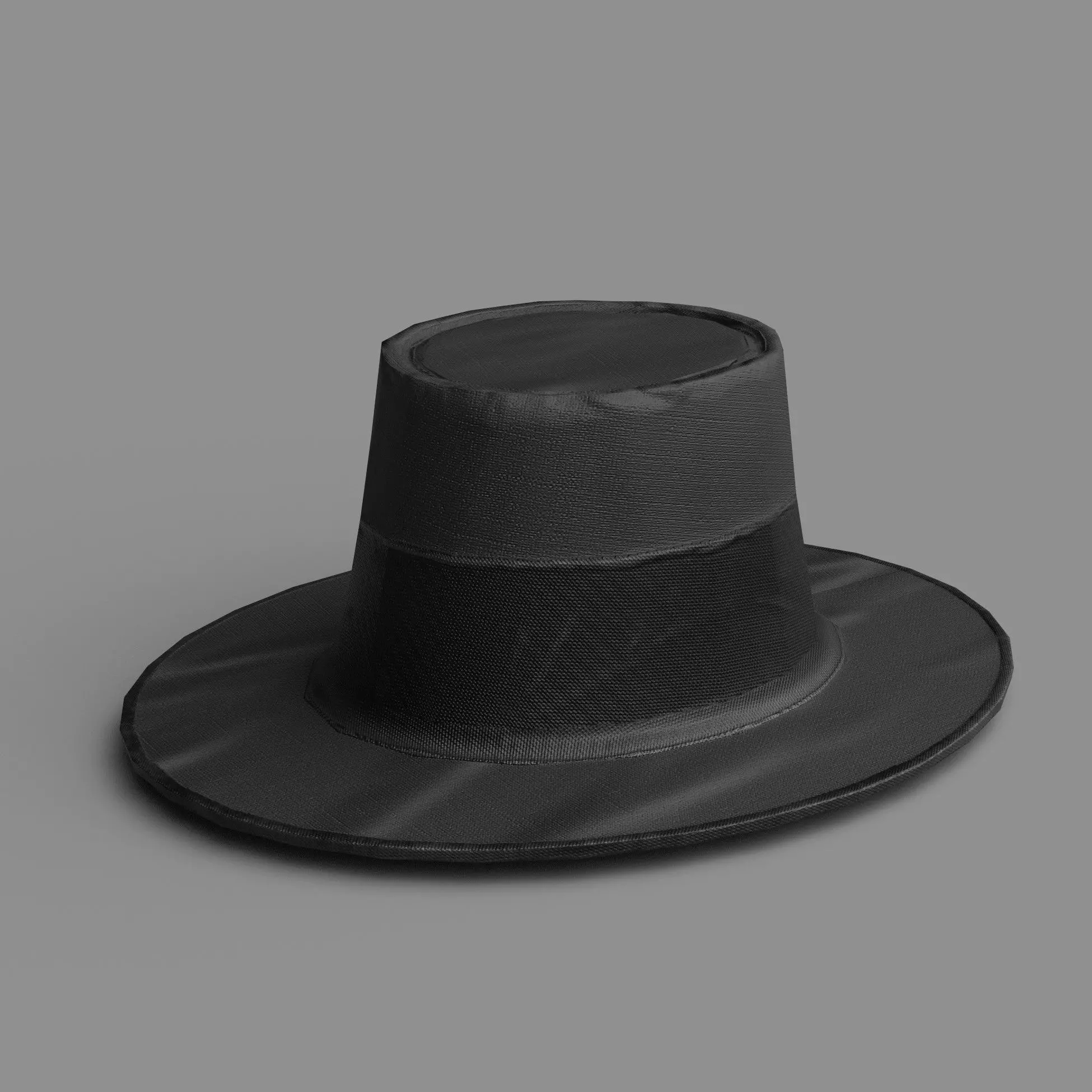 Black Top Hat -Vendetta Hat Low-poly 3D model_0
