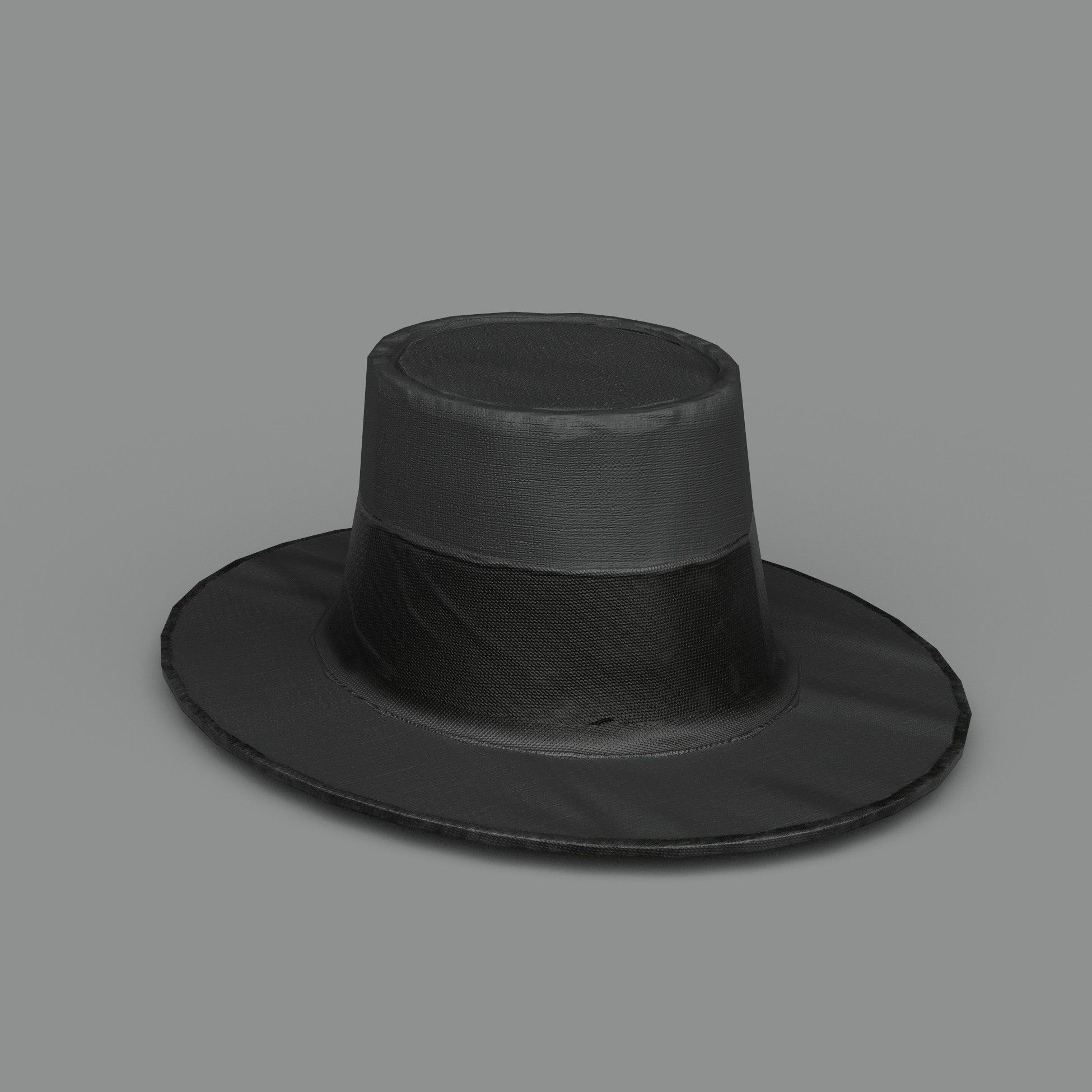 Black Top Hat -Vendetta Hat Low-poly 3D model_3