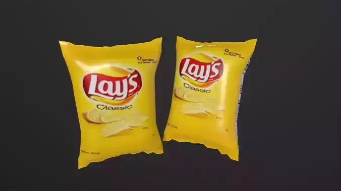 Chips Packaging lays 3D Model Low-poly 3D model